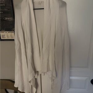 Boston Proper Cream Open-Front Cardigan